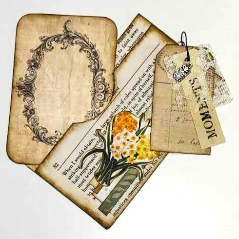 Book Page Side Pocket Paperclip Ephemera - NEW!
