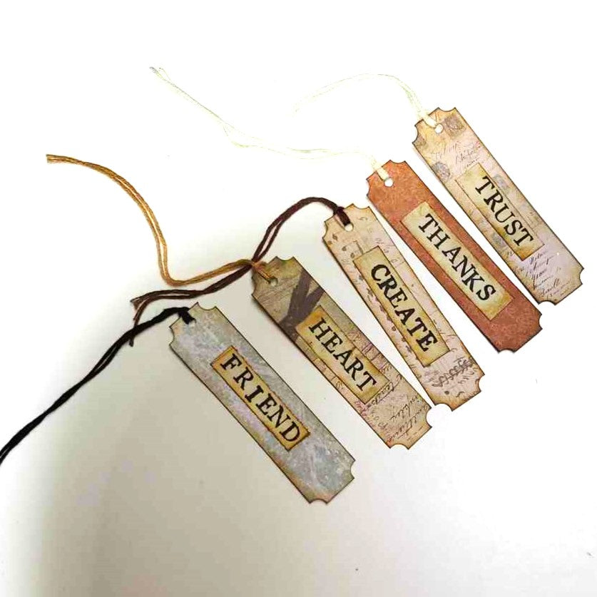 Junk Journaling Ephemera, Slim Vertical Word Tag