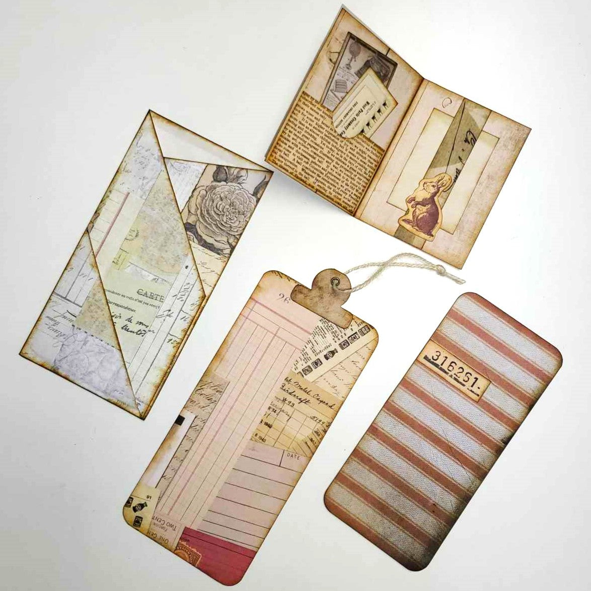 Junk Journaling Ephemera, Three Pocket Tri-Fold