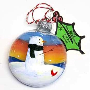 Collectible Ornament Series, Handpainted Snowman Ornament