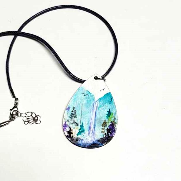 Handpainted Teardrop Pendant