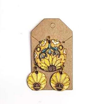 Handpainted Necklace/Earrings Set