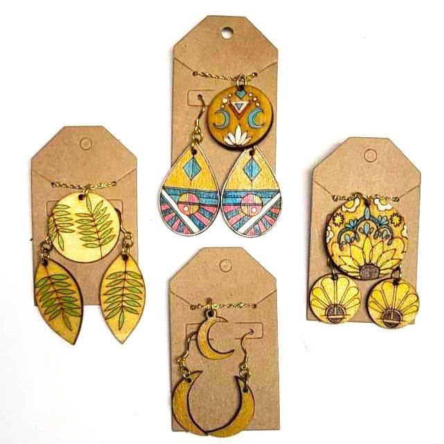 Handpainted Necklace/Earrings Set
