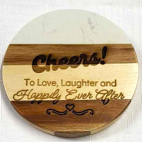 Marble & Wood Engraved Coaster