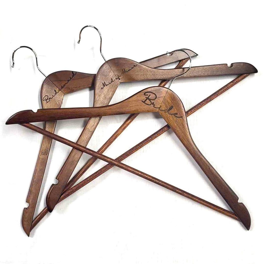 Engraved Bridal Hangers, set of 3