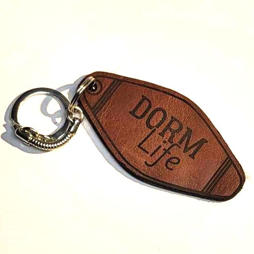 Engraved Leather Key Ring