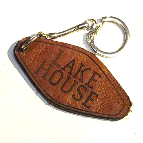 Engraved Leather Key Ring