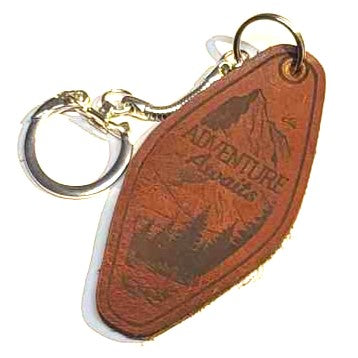 Engraved Leather Key Ring