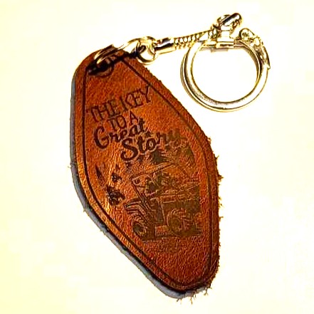 Engraved Leather Key Ring