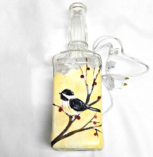 Handpainted Bottle with Lights