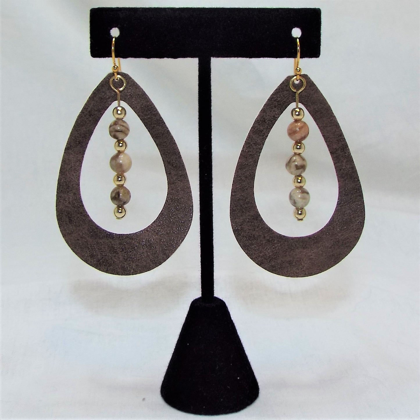Earrings, leather