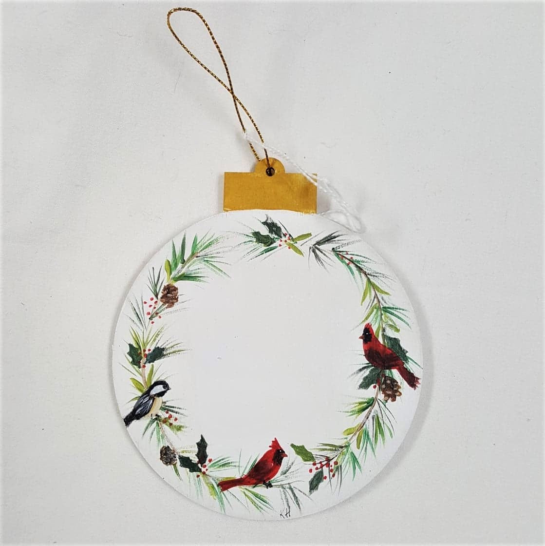 Holiday Ornament, handpainted wood