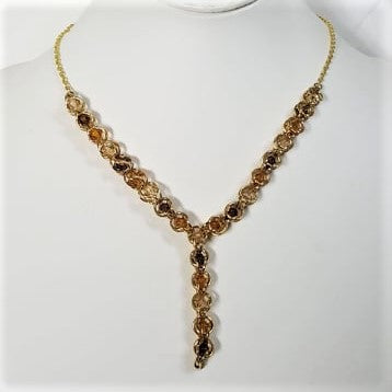 Captured Bead "Y" Necklace