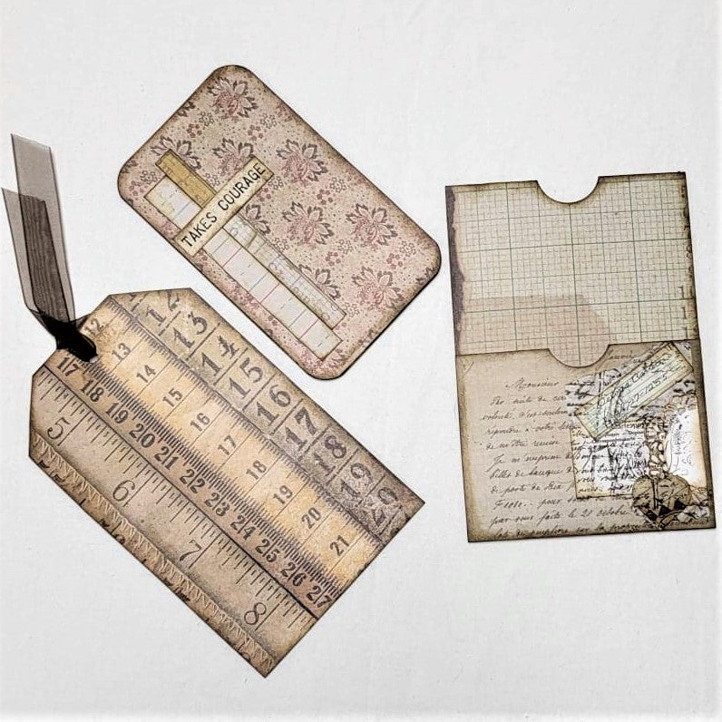 Junk Journaling Ephemera, Two Pocket Fold-Up