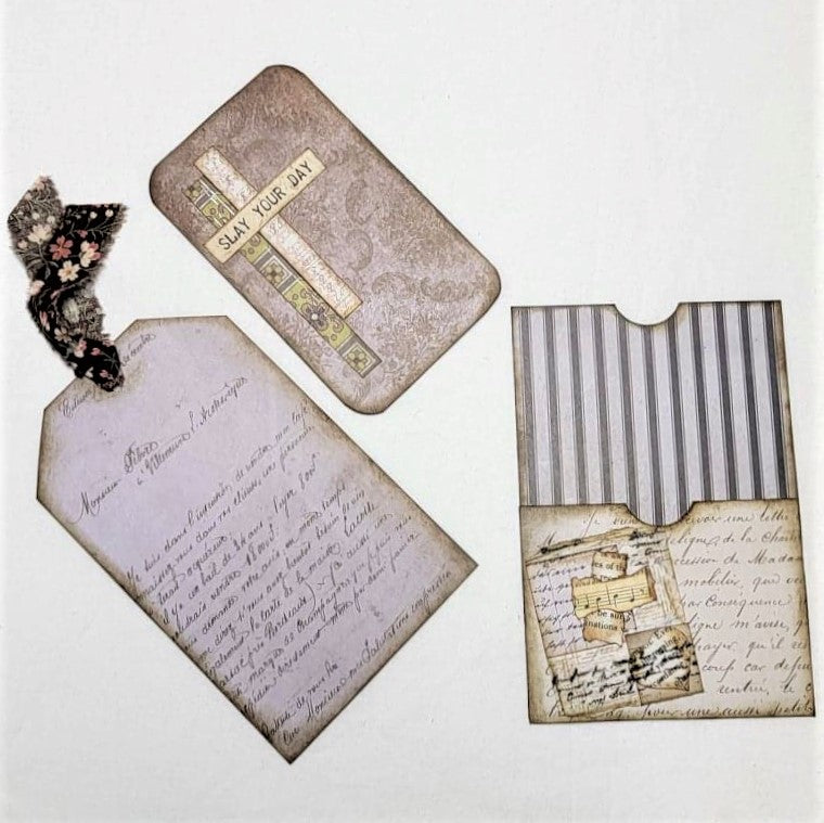 Junk Journaling Ephemera, Two Pocket Fold-Up