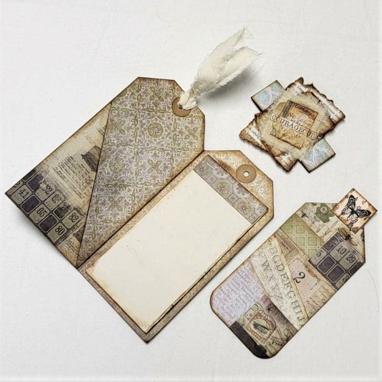 Junk Journaling Ephemera, Folded Tag Notebook