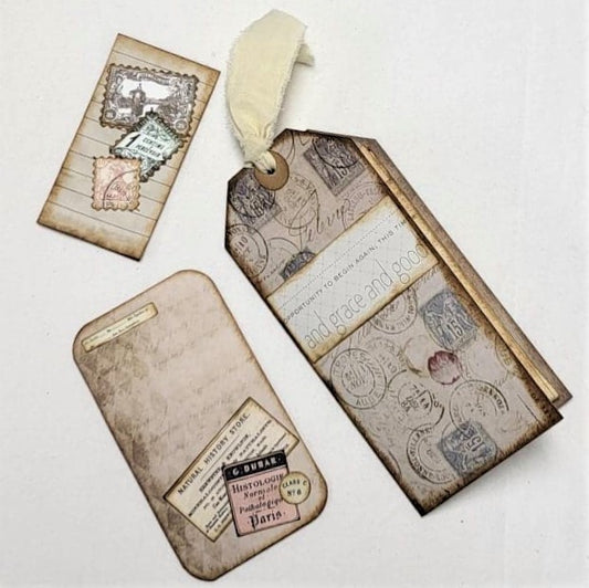 Junk Journaling Ephemera, Folded Tag Notebook