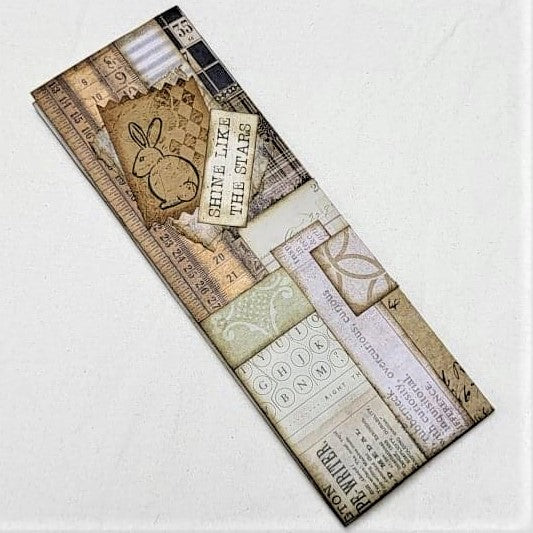 Junk Journaling Ephemera, Collaged Wrap-Around Side Tuck