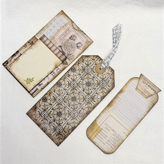 Junk Journaling Ephemera, Two Pocket Fold-Up with Side Slot