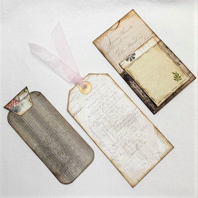 Junk Journaling Ephemera, Two Pocket Fold-Up with Side Slot