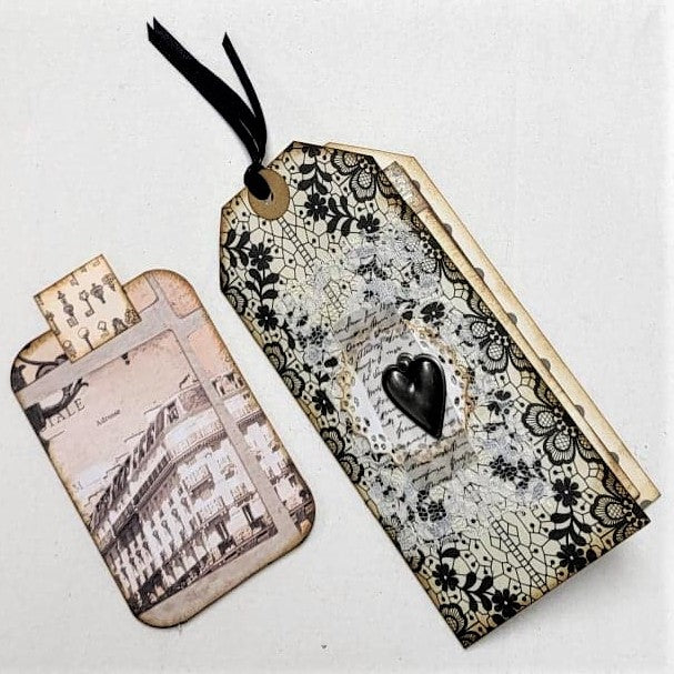 Junk Journaling Ephemera, Folded Tag Notebook