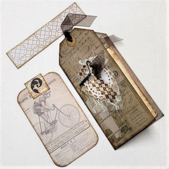 Junk Journaling Ephemera, Folded Tag Notebook