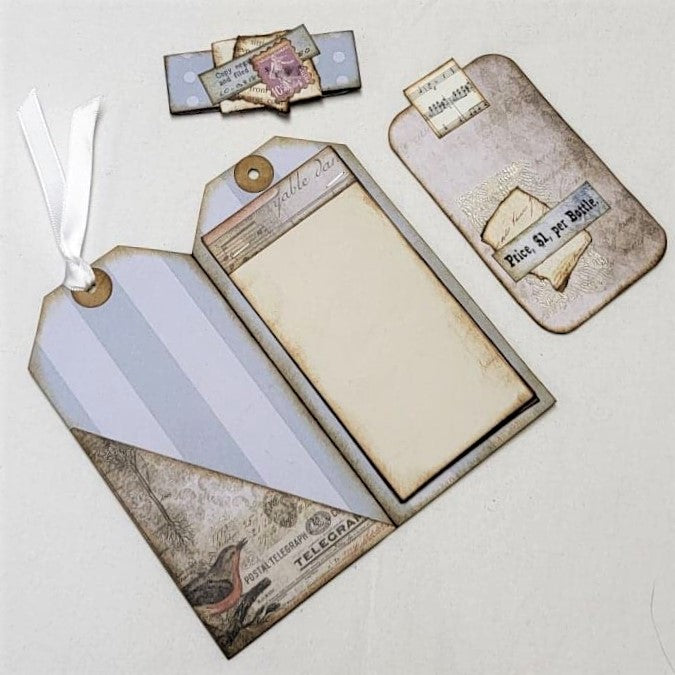 Junk Journaling Ephemera, Folded Tag Notebook