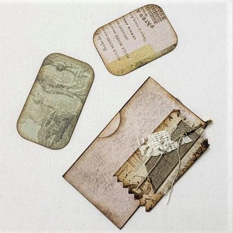 Junk Journaling Ephemera, Hidden Paperclip with Side Pocket