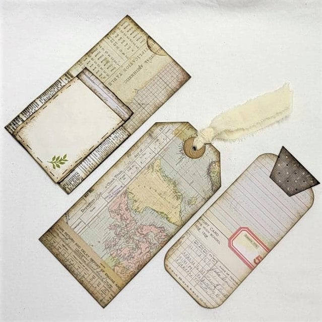 Junk Journaling Ephemera, Two Pocket Fold-Up with Side Slot