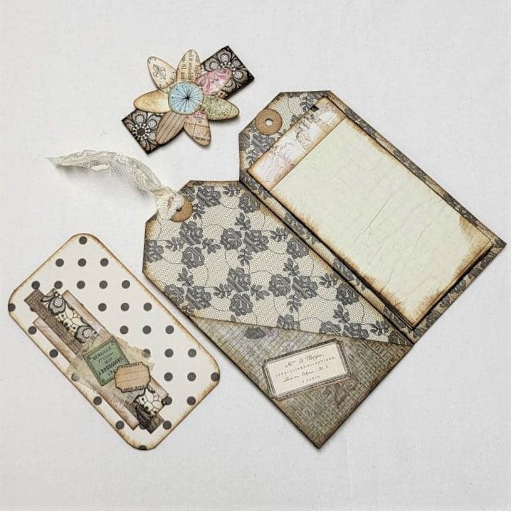 Junk Journaling Ephemera, Folded Tag Notebook