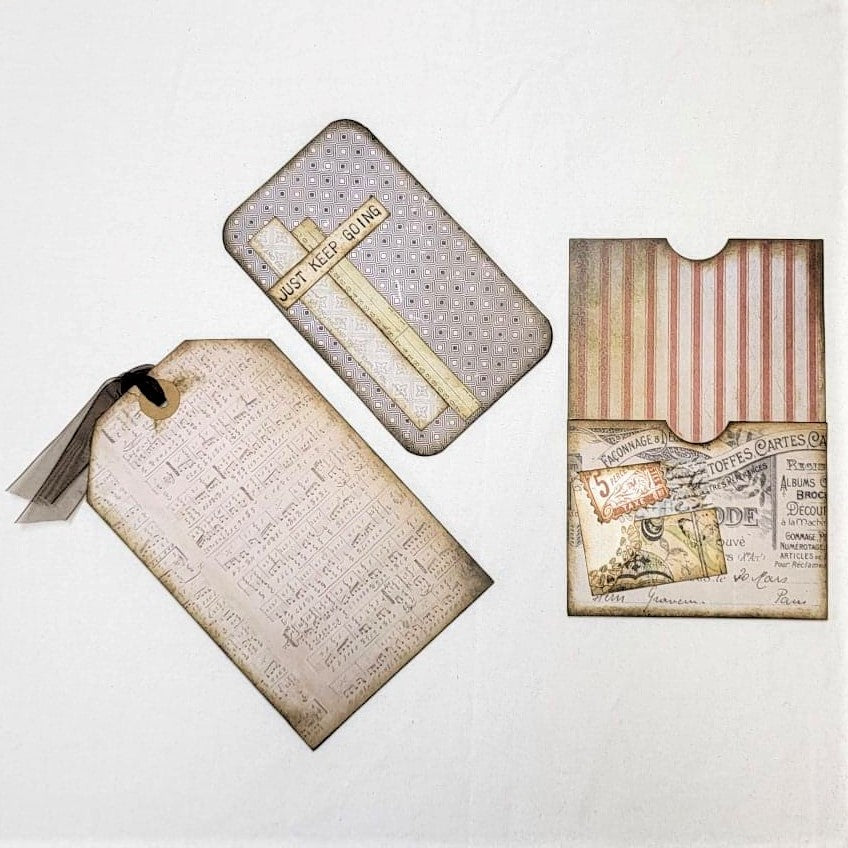 Junk Journaling Ephemera, Two Pocket Fold-Up