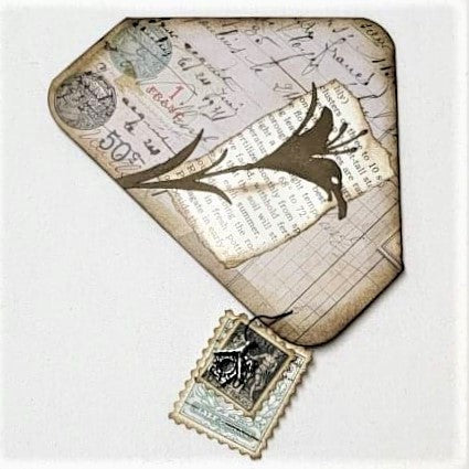 Junk Journaling Ephemera, Triangle Corner Tuck