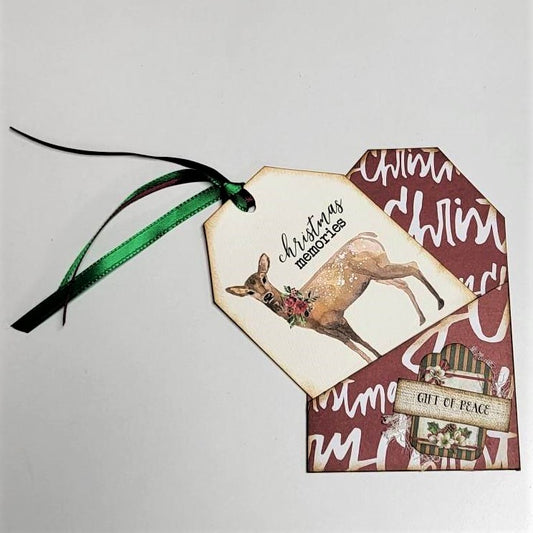 Christmas Junk Journaling Ephemera, Mini Pocket Tag