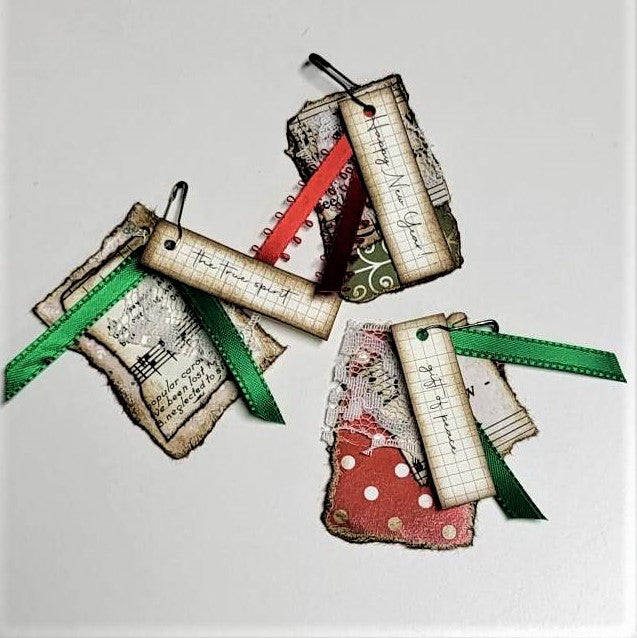 Christmas Junk Journaling Ephemera, Mini Bulb Pin Cluster