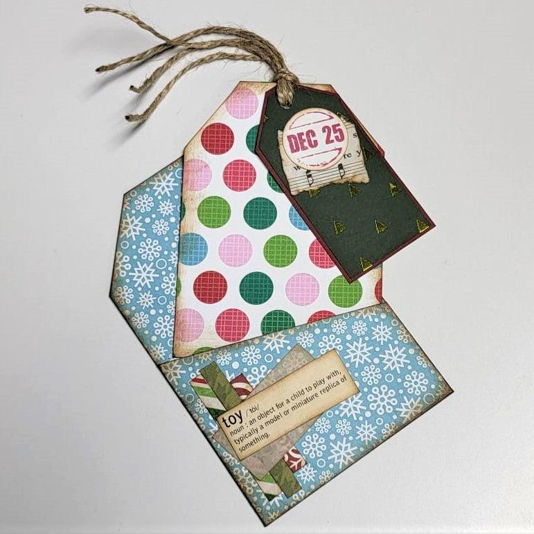 Christmas Junk Journaling Ephemera, Mini Pocket Tag