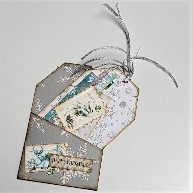 Christmas Junk Journaling Ephemera, Mini Pocket Tag