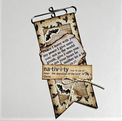 Christmas Junk Journaling Ephemera, Paperclip Banner