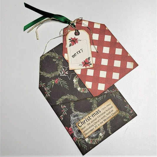 Christmas Junk Journaling Ephemera, Standard Pocket Tag