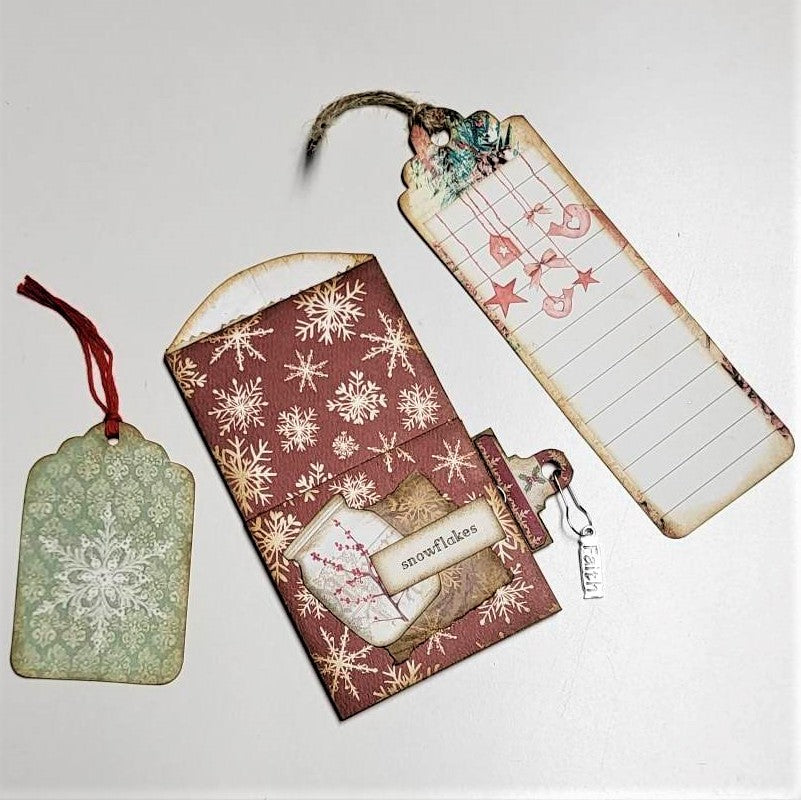 Christmas Junk Journaling Ephemera, Hidden Paperclip Side Slide