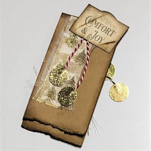 Christmas Junk Journaling Ephemera, Fold-Over Tag