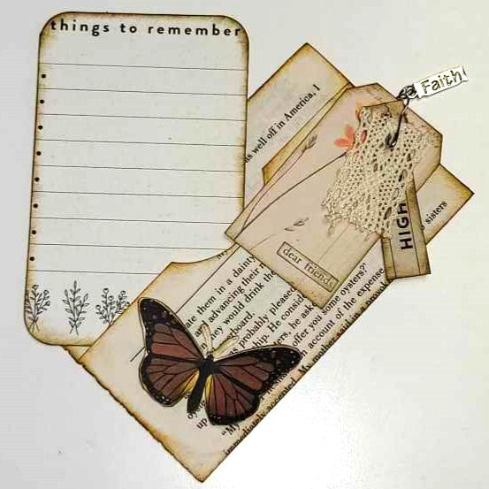 Junk Journaling Ephemera, Book Page Side Pocket Paperclip