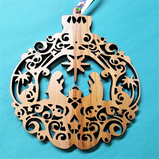 Holiday Ornament, wood filigree
