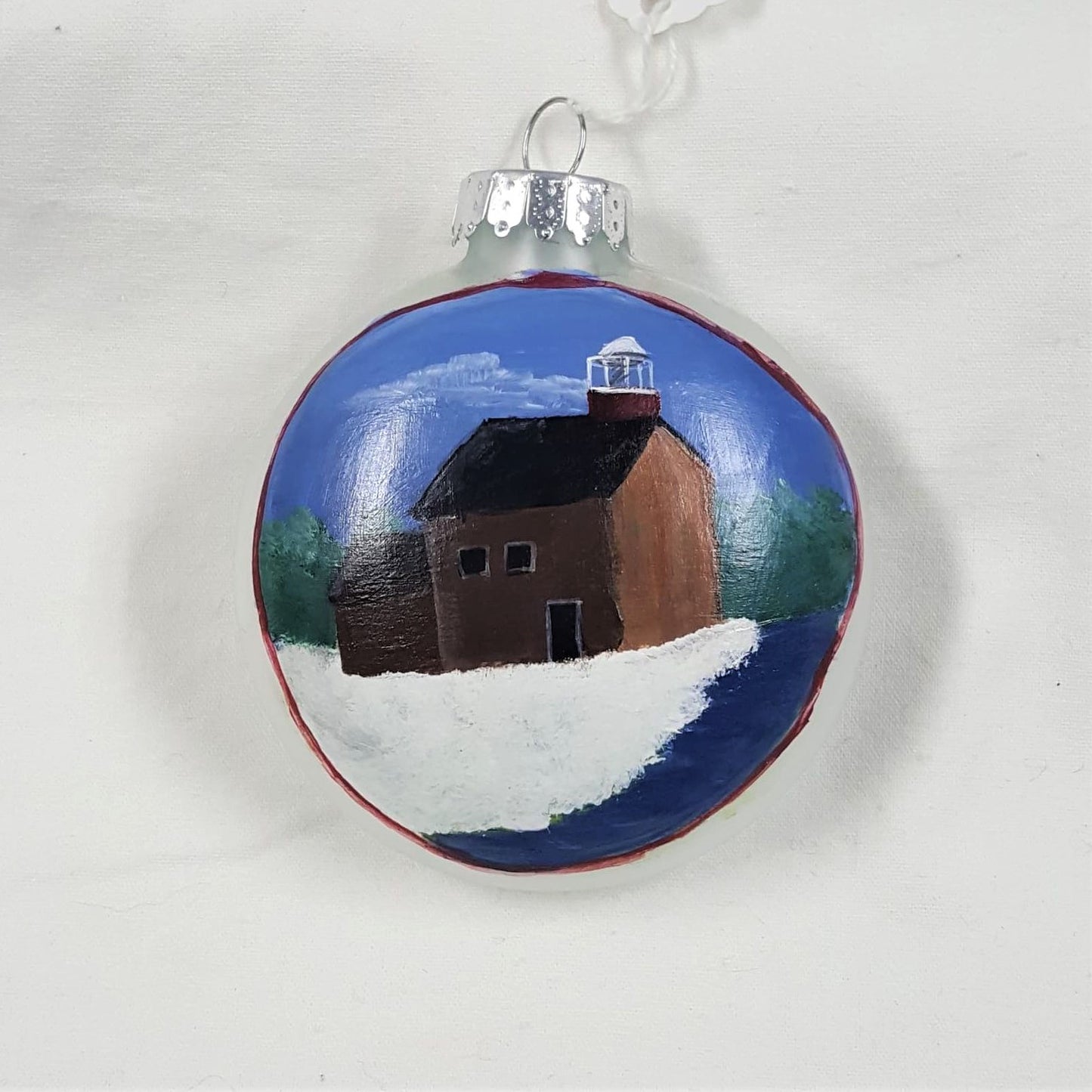 Holiday Ornament, handpainted glass