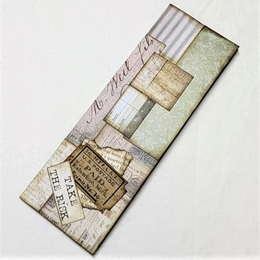 Junk Journaling Ephemera, Collaged Wrap-Around Side Tuck