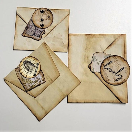 Junk Journaling Ephemera, Coffee-Dyed Journaling Envelope