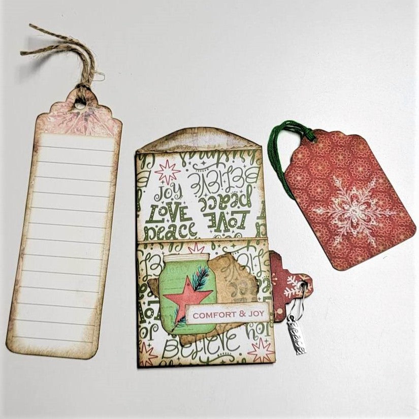 Christmas Junk Journaling Ephemera, Hidden Paperclip Side Slide