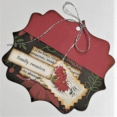 Christmas Junk Journal Ephemera, Single Pocket Ornament