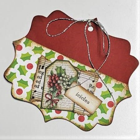 Christmas Junk Journaling Ephemera, Single Pocket Ornament